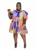 Robes de grande taille femmes cravate teinture robe ample décontracté chemise d'été dames Sexy court Streetwear en gros en vrac goutte