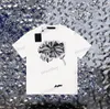Xinxinbuy Men designer tee t shirt 23SS Paris lotus blad bokst￤ver tryck bes￤ttning hals kort ￤rm bomull kvinnor vit svart gr￥ xs-xl