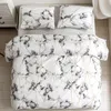 Sängkläder sätter marmor rand borstade tryckta sängkläder set nordisk säng täckning 150 täcken täcke 200x200 1 eller 2 fall för hem sovrum