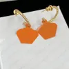 Orecchini alla moda Arancione Low-key Luxury Charm Designer Simple Earing for Man Womens