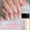 Glitter per unghie 1 scatola Pigmento in polvere bianco perla Polvere cromata perlescente Sfregamento Nails Art Decorazione per manicure