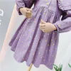 Sukienki dla dziewcząt wiosna jesień dziecko słodkie kwiatowe druk dzieci moda impreza dla dzieci ubrania 230217