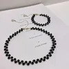 Chains 2023 Sexy Black Crystal Woven Chockers Necklace For Women's Girls' Exquisite Suit Neck Chain Luxury Jewelry Party Accessories