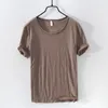 Men's T-Shirts Summer Pure Cotton T-shirt For Men O-Neck Solid Color Casual Thin T Shirt Basic Tees Plus Size Male Short Sleeve Tops Clothing 230217