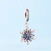 Sparkling Blue Snowflake Dangle Charm 925 Sterling Silver voor Pandora Women Sieraden Snake Ketting Bracelet ketting Making Accessoires Charms Set met originele doos