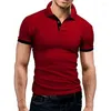 Men's Polos Breathable Shirt For Men Summer Solid Color Short Sleeve Turn-over Collar Tops Shirts Slim Fit Casual Business