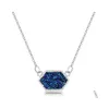 Pendentif Colliers Géométrie Druzy Drusy Collier Pour Femmes Résine Sier Plaqué Or 10 Couleur Bijoux De Mode En Gros Drop Delivery Pe Dhl65