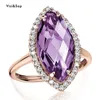 Wedding Rings Visisap Drop Mysterious Purple Olive Zircon For Women Engagement GOld Color Ring Fashion Jewelry B2561