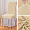 Chair Covers Skirted Spandex Lycra Universal Ruffled Cover Wedding El Banquet Decoration Ruched Silk Skirt