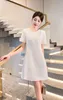 2023 Print Lapel Classic Shirt Midi Dress Women Designer Long Sleeve Dresses Casual Vacation Slim A-Line Robe Spring Autumn Ladies Chic Loose Big Swing Party Frocks c9