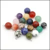 Charms 10mm Natural semiprecioso Bola de pedra Rosa quartzo cura reiki pingente de cristal brinco de colar de diy mulheres fashio yzediblesho dhfld