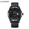 Luxe Hommes CAGARNY Montres Argent Multifonction chronographe en acier inoxydable Casual Montre horloge montres homme281Y