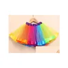 Samochód DVR spódnice Colorf Tutu spódnica dla dzieci ubrania taniec noszenie balet pettistyrty Rainbow Ruffled Birthday impt