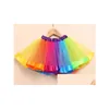 Voiture Dvr Jupes Colorf Tutu Jupe Enfants Vêtements Vêtements De Danse Ballet Pettiskirts Arc-En-Ruffled Fête D'anniversaire Lc460 Drop Delivery Bébé Ma Dh9Aq