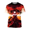 Men's T Shirts Jumeast 3D Anime Date A Live Printed T-shirty Summer Casual Short Sleeve T-Shirts For Men Cartoon Youthful Vitality