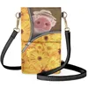 이브닝 백 forudesigns 지퍼 소 디자인 플립 전화 가방 숙녀 귀여운 돼지 패턴 크로스 바디 PU 가죽 지갑 고급 토트