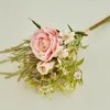 Decoratieve bloemen Rozes kunstmatige witte zijden pioenroeven hoge kwaliteit hemelsblauw bruid boeket trouwtafel decoratie feest vazen ​​kamer decor