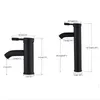 Kitchen Faucets Hownifety Black Bathroom Faucet Cold Water Sink Mixer Tap Stainless Steel Paint Basin Faucets Single Hole Tapware 230217