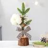 Decoração de decoração de Natal Simulação de árvore de árvore Mini Presentes criativos de flor simples