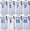 Printed Statement Basketball Lindy Waters III Jersey 12 Aaron Wiggins 21 Dario Saric 9 Chet Holmgren 7 Tre Mann 23 Eugene Omoruyi 97 Aleksej Pokusevski 17 Man Youth