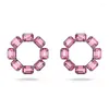 Brincos pendentes estilo corte octogonal cristal fashion da Swarovskis zircão grande círculo quadrado presentes para meninas