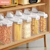 Storage Bottles Jars Joybos Food Storage Jar With Lid Transparent Vacuum Insect-proof Moisture-proof Sealed Oatmeal Storage Barrel Cat Food Bottle 230217