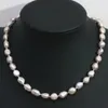 Chaînes collier de perles perles d'eau douce violet naturel 9-10mm breloques irrégulières femmes élégant bijoux spéciaux 18 pouces B1432