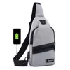 Taille sacs mâle épaule USB charge bandoulière hommes Anti vol poitrine sac collège adolescent court voyage messager mode