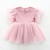 Abiti da ragazza Summer Born Baby Dress Ruffels Party Tulle Princess Girls Clothes