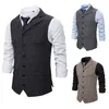 Men's Vests Autumn Business Vest Men's Clothing Male Lapel Casual Men Suit Vest With Pockets Vest Outerwear Chaleco Hombre 230217