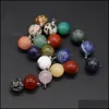 Charms 10mm Natural semiprecioso Bola de pedra Rosa quartzo cura reiki pingente de cristal brinco de colar de diy mulheres fashio yzediblesho dhfld