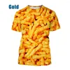 T-shirts pour hommes T-shirt à col rond à manches courtes pour hommes Casual Hip-hop Summer Fast Food 3D Imprimé XS-5XL