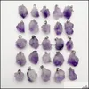 Charms Natural Amethyst Stone Pendants For Jewelry Making Irregar Accessorie DHSeller2010 Drop Leverans Findings Components DH5TW