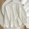 Women's Blouses Women White Shirts Cotton Yarn Long Sleeve Lady Tops Female Clothes Japan Style