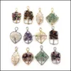 Charms Naturel Cristal Pierre Perles Fil Enroulé Arbre De Vie Pendentif Pour La Fabrication De Bijoux Chakra Reiki Guérison Améthyste Yzedibleshop D Dh2Kd