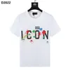 22SS Merk Mannen T-Shirt Designer d2 Heren Polo shirt tops Luxe Dsquare Print Shorts O-hals Korte Mouw heren Shirts DT2022 dsq Streetwear tee shirts kleding