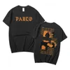 Erkek T-Shirt Pablo Grafik Baskı Tshirt PABLO HAYAT T Gömlek Yaz Erkek Kadın Hip Hop Moda Büyük Boy Kısa Kollu Tees J230217