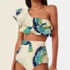 Swim Wear One Shoulder Embroidered Printed Ruffled Push Up Micro Swimsuit Two Pieces Plus Tankini Women Swimming Suits Swimwear Patchwork 230217