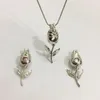 Pendant Necklaces Rose Bud Cage Can Hold A 6-8 MM Pearl Gem Bead Flower Locket Mounting For DIY Fashion Jewelry Charm Accessory