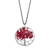 Natural Crystal Pendant Necklaces Hand Woven Gravel Life Tree Necklace Fashion Accessories