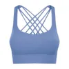 Lululemen Sports Bra Yoga Gym Vest Clotes Shakeproof調整可能なストラップSスポーツフィットネスタンクトップレディースセクシークロスバックルル3333