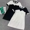 女性ドレスファッションスリムクラシックパターン Silm 23SS ドレス夏の婦人服シンプルな 2 色