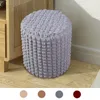 Stol täcker Stretch Ottoman Slipcover Round Stool Protector Soft Foot Rest Polyester för sovrumskontor