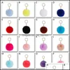 Porte-clés Fluffy Pom Porte-clés Doux Faux Lapin Boule De Fourrure De Voiture Porte-clés Pompon Chaînes Titulaire Femmes Sac Pendentif Bijoux Cadeaux Drop Deliver Dhbef