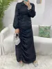 Vêtements ethniques mode musulmane Abayas pour les femmes dubaï turc islamique élégante robe de soirée à manches longues robe froncée 2023 Eid Mubarak