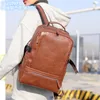 Factory wholesale men shoulder bag 3 colors large outdoor leisure backpacks simple Joker solid color leather backpack zipper decorative fashion handbag