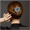 Auto DVR Hair Clips Barrettes Rhinestone Flower Duckbill Claws Vintage Accessoires Vrouwen Girls Shinning Hairspin Ponytail Hoofdtooi DR DHS8X