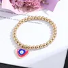 Turchia cuore blu occhio diabolico Charms Bracciale donna fatto a mano in oro placcato perline catena corda braccialetti fortunati ragazza regalo gioielli coppia