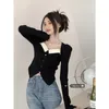 Pulls aux femmes Pullages femmes Élégance Tri tricot Pullover Automne Corée Chic Tempérament irrégulier Top Top Fashion Casual Femme Female Wear