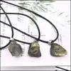 Pendentif Colliers Brut Naturel Labradorite Pierre De Lune Énergie Guérison Pierre Irregar Collier Corde Femmes Bijoux Usine Dhseller2010 Dhyhq